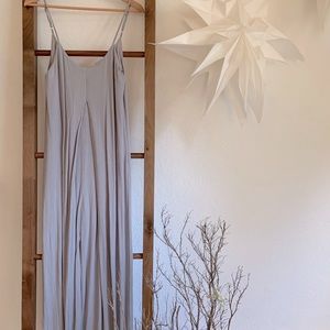 Gray Cheesecloth Wide Leg Maternity Jumpsuit